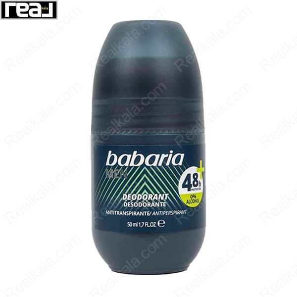 رول ضدتعریق مردانه Babaria Men با ماندگاری 48 ساعته، بدون الکل، مناسب فعالیت روزانه 50 میلی‌لیتر