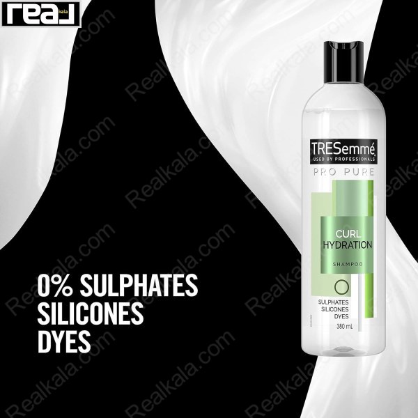 شامپو بدون سولفات ترزمه آبرسان موهای فر TRESemmé Pro Pure Shampoo Curl Hydration 380ml