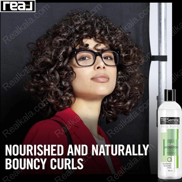 شامپو بدون سولفات ترزمه آبرسان موهای فر TRESemmé Pro Pure Shampoo Curl Hydration 380ml