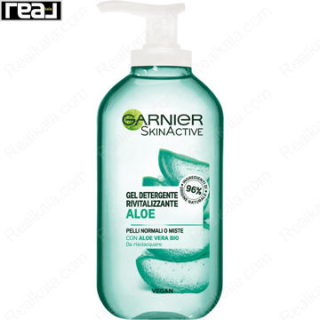 ژل شستشوی صورت گارنیر حاوی عصاره آلوئه ورا Garnier Aloe Gel Detergente Rivitalizzante 200ml