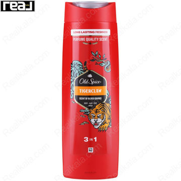 بطری شامپو بدن مردانه Old Spice Tigerclaw مدل 3in1 با ماندگاری طولانی رایحه