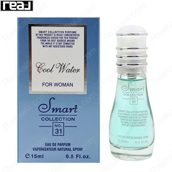 بطری اسمارت کالکشن کد 31 با تصویر عطر کول واتر دیویدوف زنانه روی جعبه