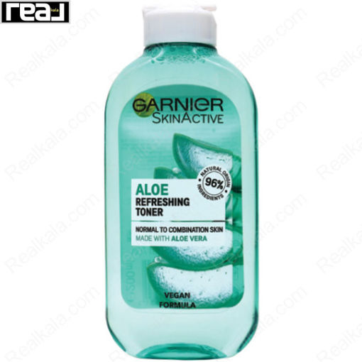 تونر پاکسازی پوست گارنیر حاوی عصاره آلوئه ورا Garnier Refreshing Toner With Aloe