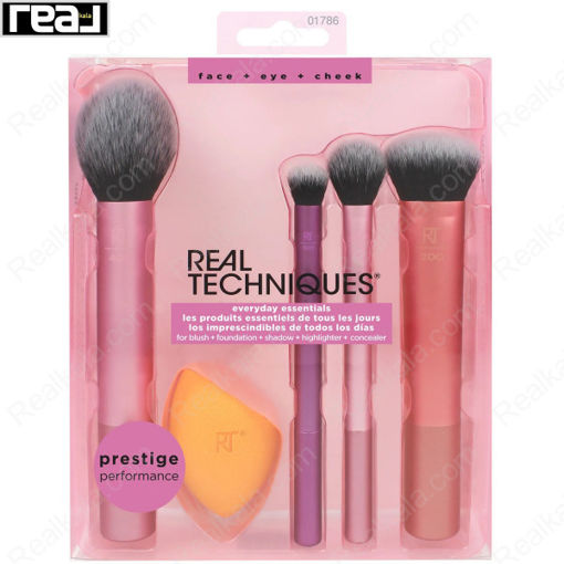 ست براش آرایشی ریل تکنیک 5 تکه پد دار کد 01786 Real Techniques Everyday Essentials