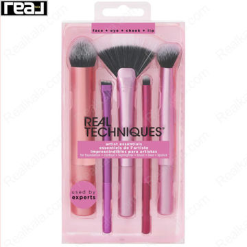 بسته‌بندی ست براش آرایشی Real Techniques Artist Essentials شامل 5 براش برای صورت، چشم و لب