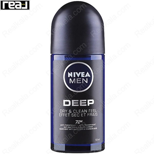 مام رول ضد تعریق مردانه نیوا دیپ درای اند کلین Nivea Men Deep Dry & Clean Roll On Deodorant