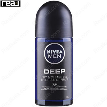 مام رول ضد تعریق مردانه نیوا دیپ درای اند کلین Nivea Men Deep Dry & Clean Roll On Deodorant