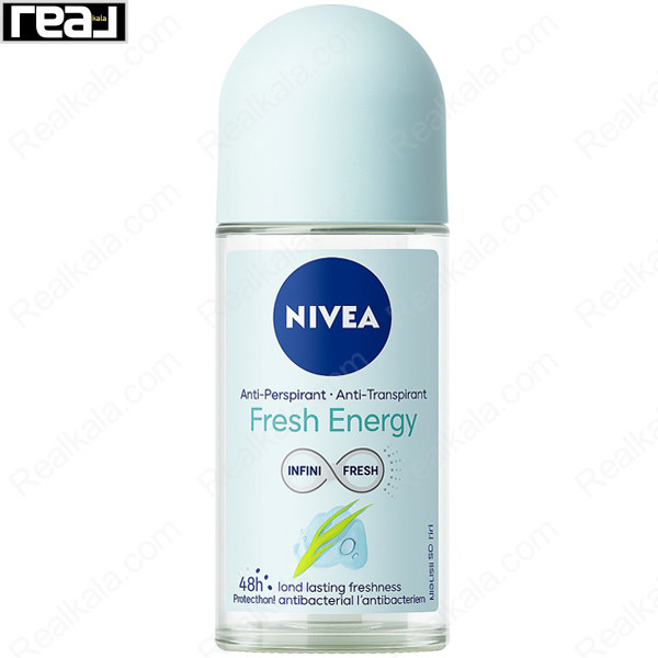 رول ضد تعریق زنانه نیوا Fresh Energy با محافظت 48 ساعته، ویژگی Infini Fresh و فرمول ضدباکتری برای حس تازگی و تمیزی طولانی‌مدت
