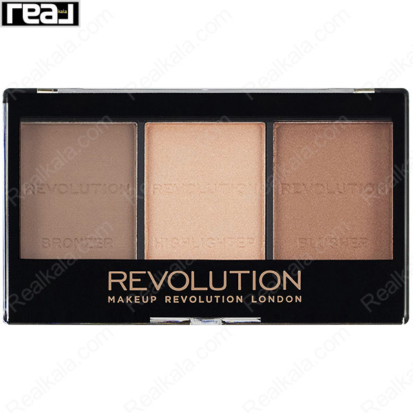 کیت (پالت) برنزر هایلایتر رژگونه رولوشن Revolution Ultra Sculpt & Contour Kit Ultra C04