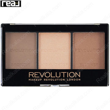 کیت (پالت) برنزر هایلایتر رژگونه رولوشن Revolution Ultra Sculpt & Contour Kit Ultra C04