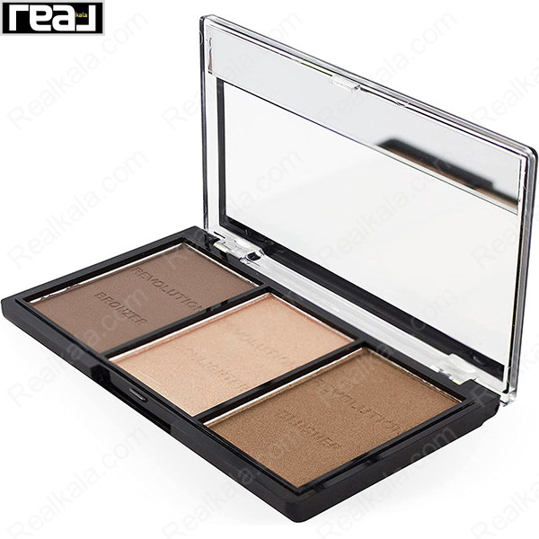کیت (پالت) برنزر هایلایتر رژگونه رولوشن Revolution Ultra Sculpt & Contour Kit Ultra C04