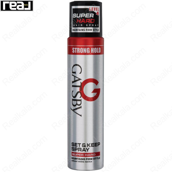 اسپری مو گتسبی Gatsby Super Hard Level 4 با قدرت نگهداری بسیار قوی و بدون سفیدک