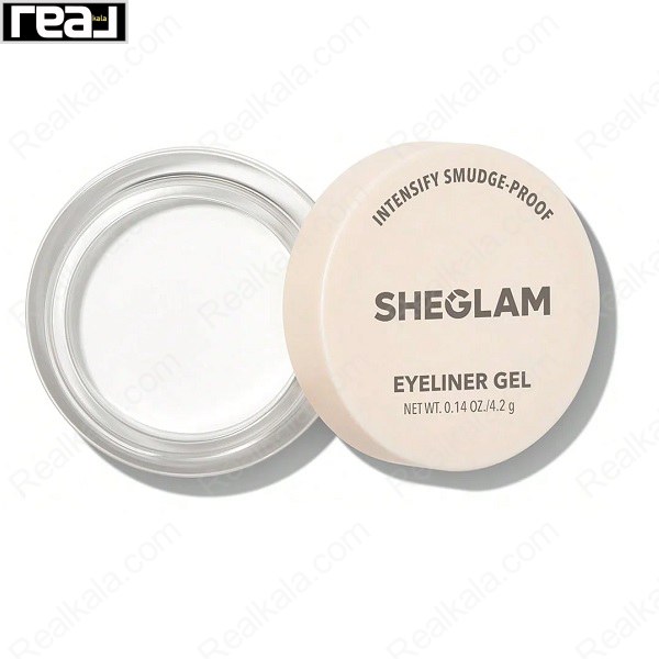 خط چشم ژله ای کاسه ای شیگلم رنگ سفید SHEGLAM INTENSIFY SMUDGE-PROOF EYELINER GEL 4.2g