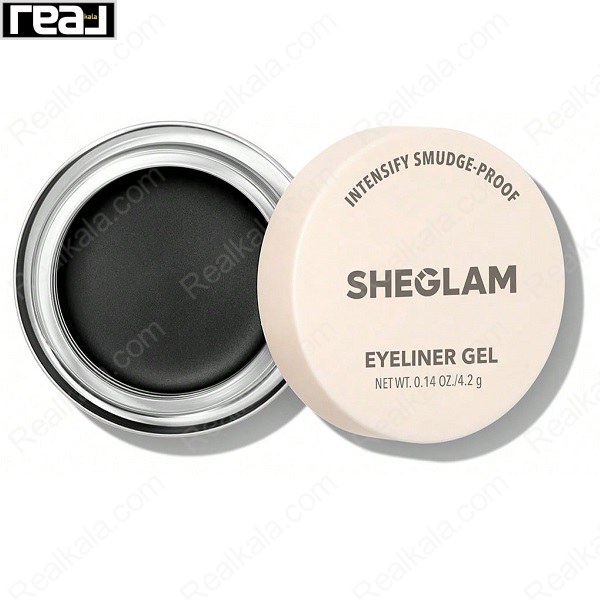 نمای روبروی خط چشم ژلی Sheglam مدل Intensify رنگ مشکی با بافت مات و بسته بندی حرفه ای