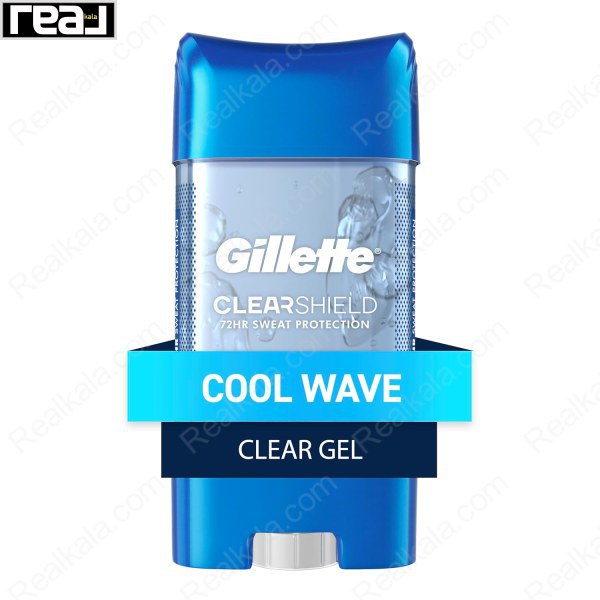ژل شفاف (مام) ضد تعریق مردانه ژیلت کلیر شیلد مدل کول ویو Gillette Clear Shield Cool Wave 107g