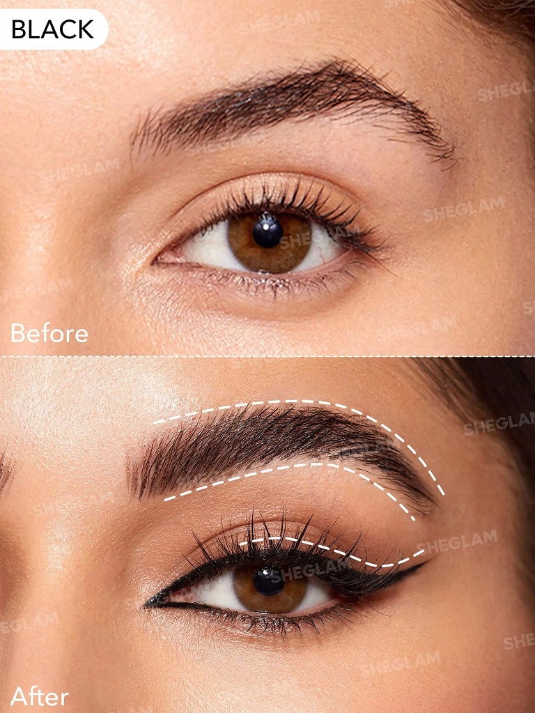 تست عملکرد خط چشم ژلی سفید Sheglam مدل Intensify روی چشم با طراحی مات و تقویت فرم ابرو