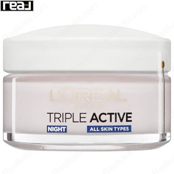 کرم آبرسان شب لورال تریپل اکتیو 24 ساعته مناسب انواع پوست Loreal Triple Active Comforting Moisturiser Night 24H
