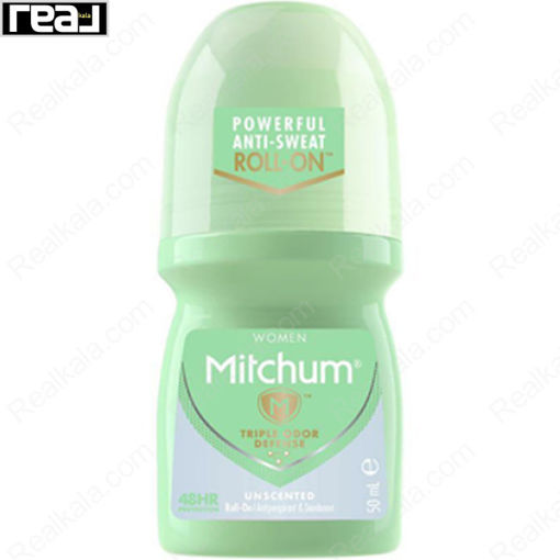 مام رول ضد تعریق زنانه میچام مدل آنسکنتد (بدون بو) Mitchum Unscented Deodorant Roll On 50ml