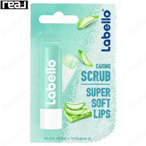 اسکراب لب لابلو حاوی آلوئه ورا و ویتامین ای Labello Caring Scrub Aloe Vera Super Soft Lips