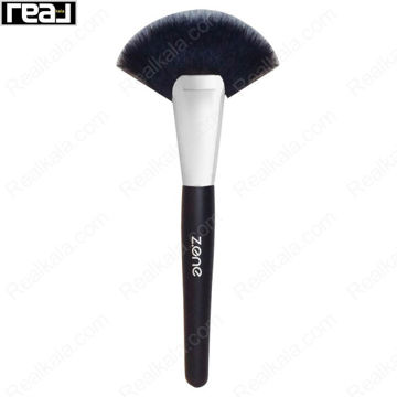 براش بادبزنی هایلایتر زد وان مدل Z-328 با طراحی نیم‌دایره و الیاف نرم برای پخش ظریف هایلایتر