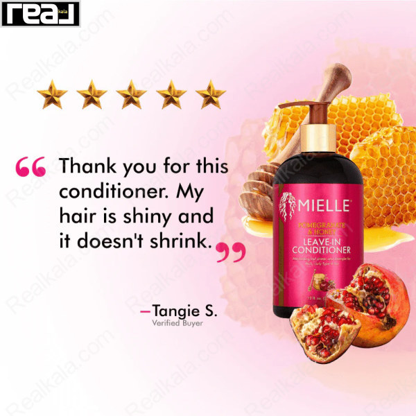 رضایت مشتری از نرم کننده موی بدون آبکشی میله انار و عسل