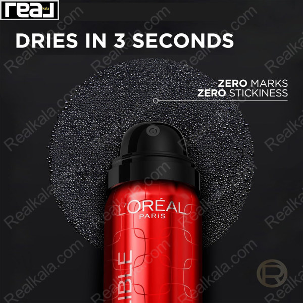 نمای نزدیک از اسپری فیکس اینفالیبل لورال 3 ثانیه