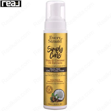 فوم حالت دهنده مو فر Every Strand Simply Curls حاوی شی باتر و روغن نارگیل برای کاهش وز و افزایش درخشندگی مو 236 میلی‌لیتر