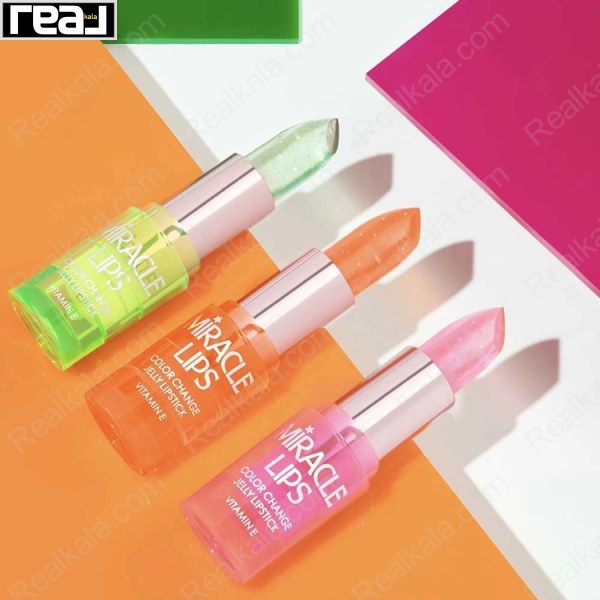 نمای باز رژ لب گلدن رز با بافت ژله‌ای و ذرات براق شماره 102 Bright Pink