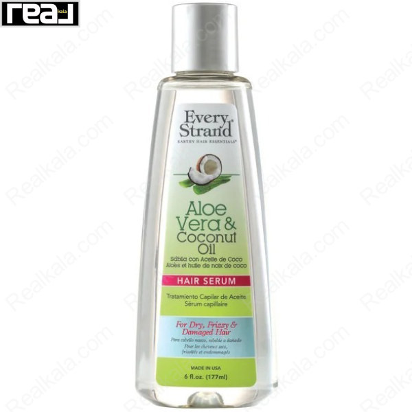 نمای محصول سرم مو Every Strand Aloe Vera & Coconut Oil مناسب موهای خشک، وز و آسیب‌دیده حجم 177 میلی‌لیتر
