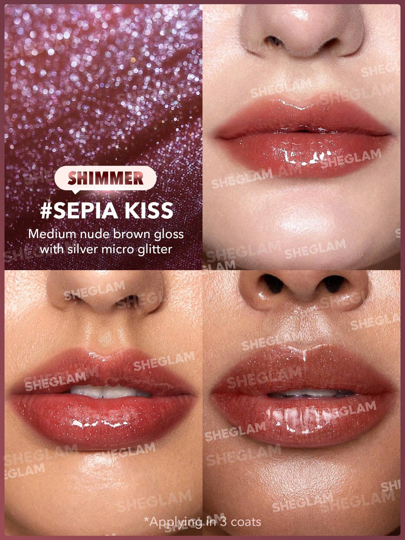 لیپ پلامپر Sepia Kiss برجسته‌ سازی لب‌ها با جلوه براق و طبیعی