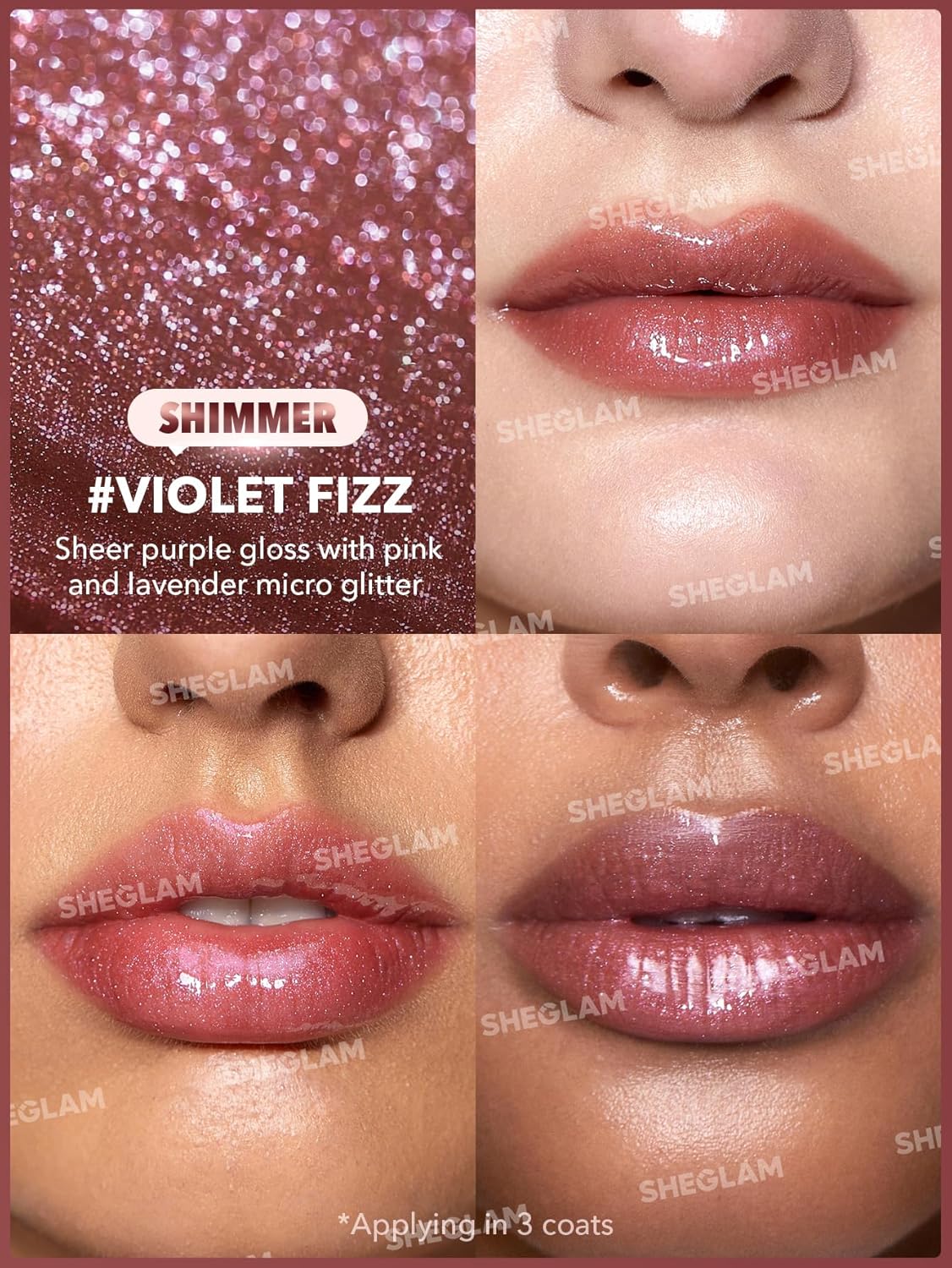 لیپ پلامپر Violet Fizz برجسته‌ سازی لب‌ها با جلوه براق و طبیعی
