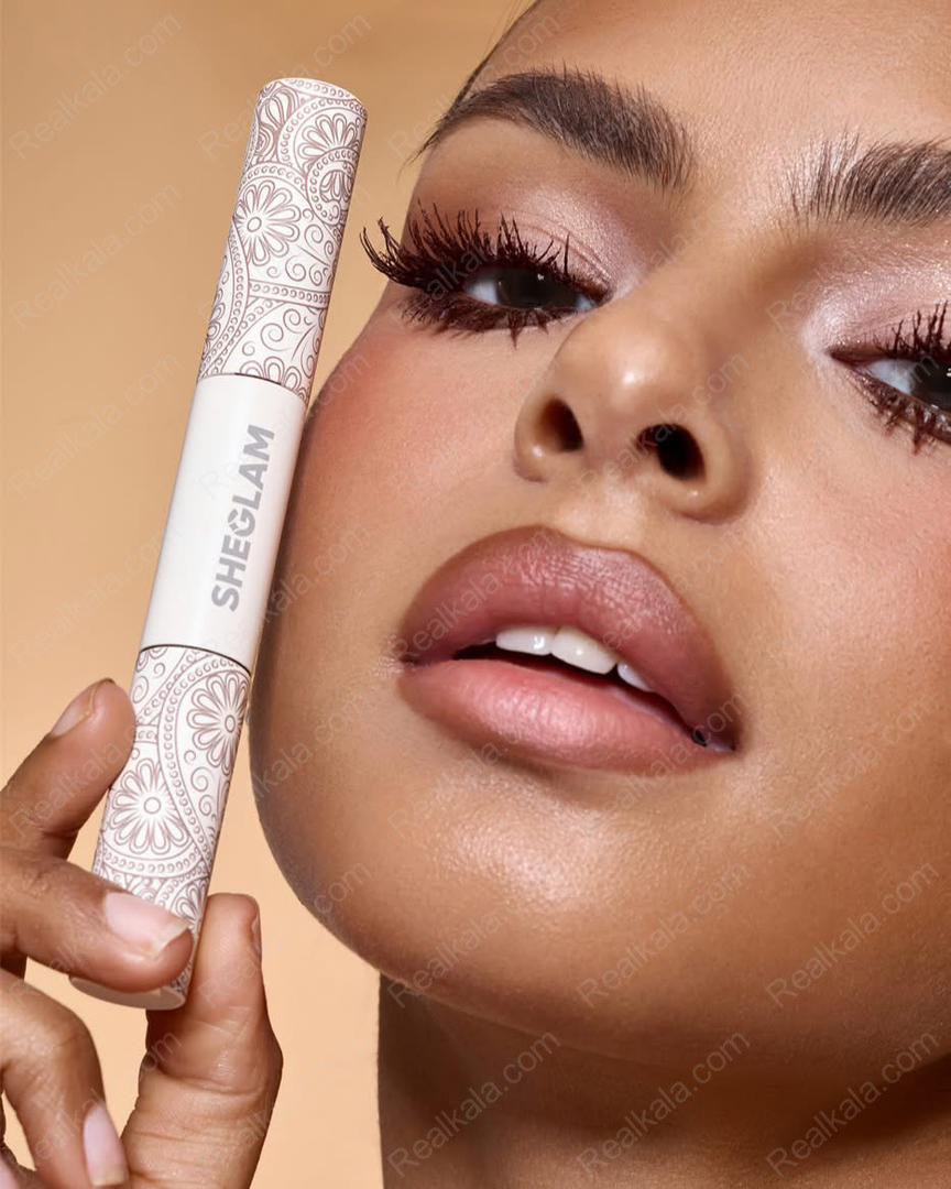 نمای روی چشم ریمل دو طرفه ضد آب شیگلم رنگ قهوه ای