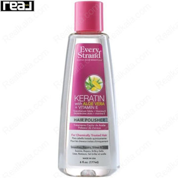 سرم براق‌کننده مو Every Strand Keratin Hair Polisher با کراتین آلوئه‌ورا و ویتامین E مناسب موهای تحت درمان شیمیایی حجم 177 میلی‌لیتر