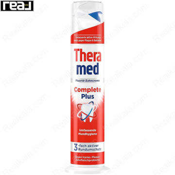 خمیر دندان Theramed Complete Plus با فرمول کامل برای بهداشت دهان و دندان و محافظت سه‌گانه