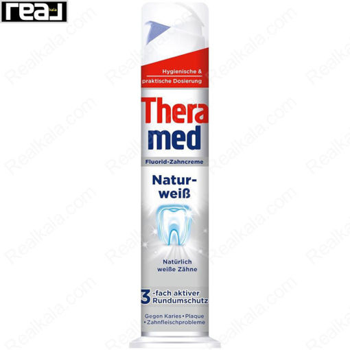 خمیر دندان فلوراید ترامد مدل NaturweiB سفید کننده طبیعی Theramed Fluorid-Zahncreme 100ml