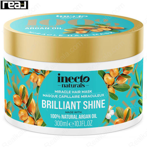 ماسک اینکتو روغن آرگان ترمیم و براق کننده مو Inecto Brilliant Shine Miracle Hair Mask 300ml