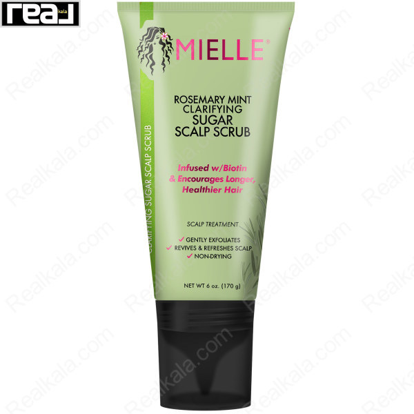 تیوب اسکراب پوست سر Mielle با طراحی سبز و مشکی