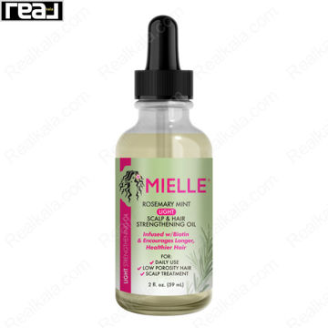 بطری روغن Mielle با قطره‌ چکان مشکی و برچسب صورتی-سبز