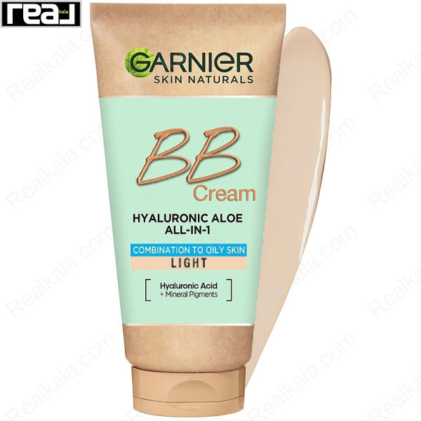 بی بی کرم گارنیر مخصوص پوست مختلط تا چرب رنگ Light مدل Hyaluronic Aloe با SPF 25