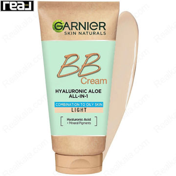 بی بی کرم گارنیر مخصوص پوست مختلط تا چرب رنگ Light مدل Hyaluronic Aloe با SPF 25