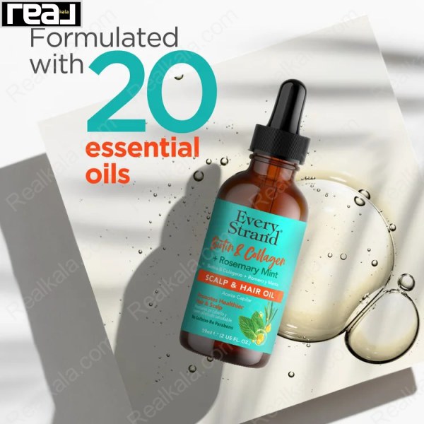 روغن تقویتی با بیوتین، کلاژن، رزماری و نعناع برای تغذیه پوست سر و کاهش وزی مو