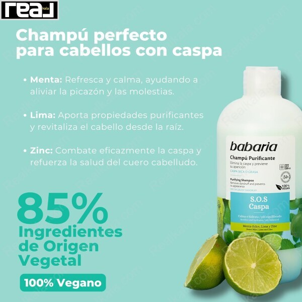 شامپو ضد شوره باباریا Babaria S.O.S Caspa Dandruff Purifying Shampoo 500ml