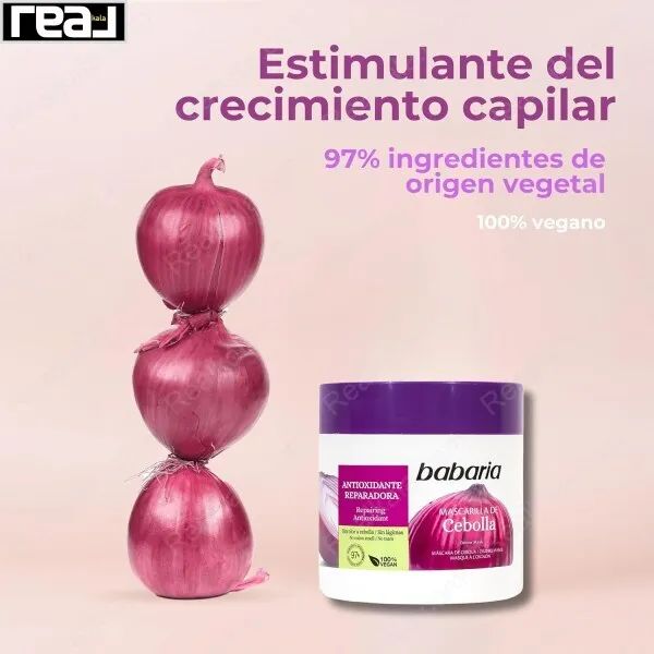 ماسک ترمیم کننده مو باباریا حاوی عصاره پیاز Babaria Anti Oxidant Onion Hair Mask 400ml