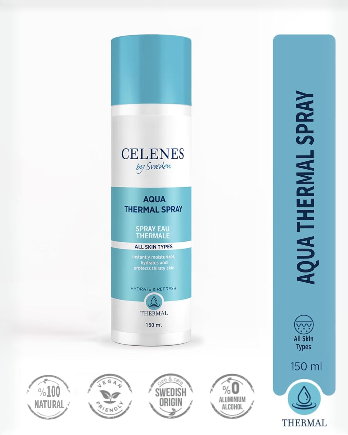اسپری آبرسان صورت سلنس رطوبت‌ رسان فوری و محافظ پوست CELENES Aqua Thermal 150ml