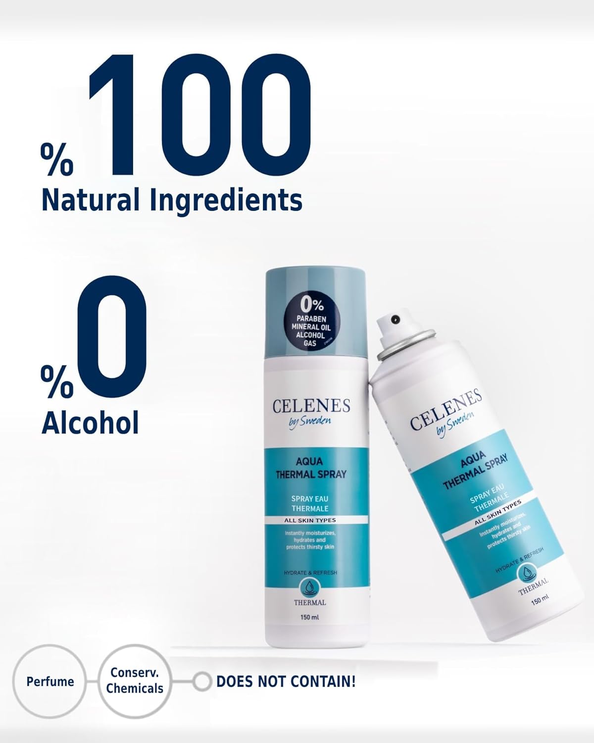 اسپری آبرسان صورت سلنس رطوبت‌ رسان فوری و محافظ پوست CELENES Aqua Thermal 150ml