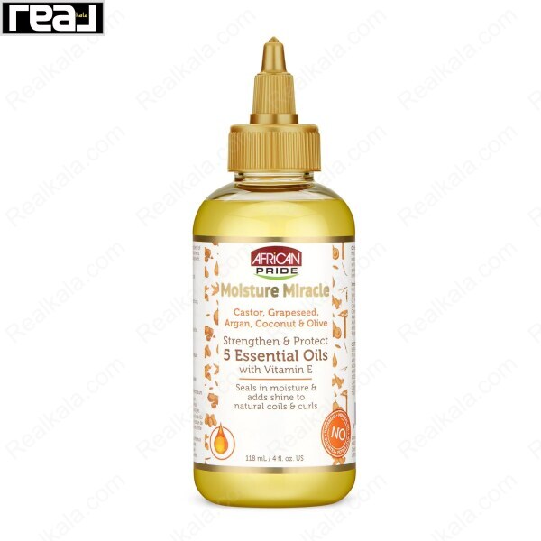 نمای جلوی روغن مو آفریکن پراید Moisture Miracle حجم 118 میلی‌لیتر