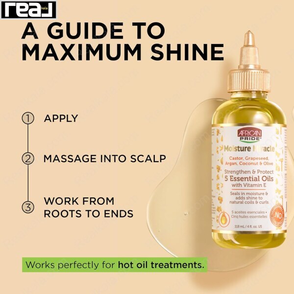 روغن مو آفریکن پراید تقویت کننده موی فر African Pride Moisture Miracle Hair Oil 118ml