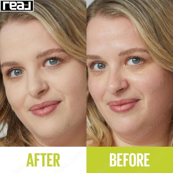 قبل و بعد مصرف پنکک Maybelline مدل Hybrid شماره 05 مناسب پوست روشن