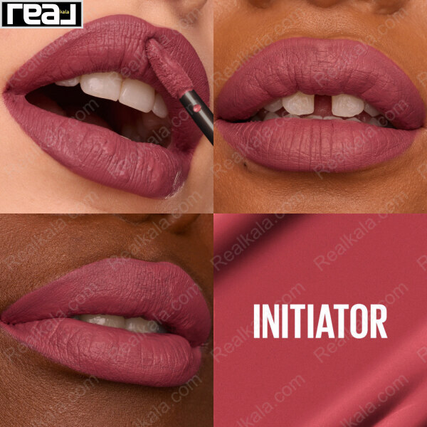 تصویر رژ لب Maybelline Super Stay Matte Ink شماره 170 Initiator روی تناژهای مختلف پوست	
