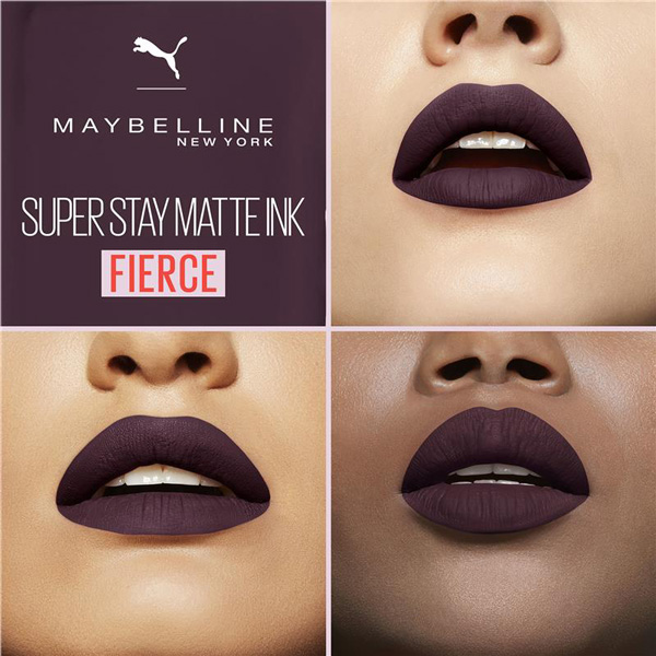 تست روی لب رژ لب Maybelline شماره 13 Fierce با تناژ پوستی مختلف